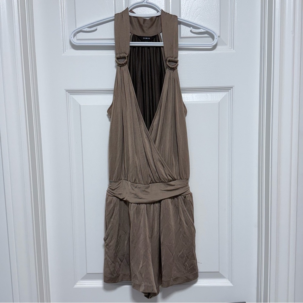 [Guess].Chic Brown Sleeveless Romper - XS